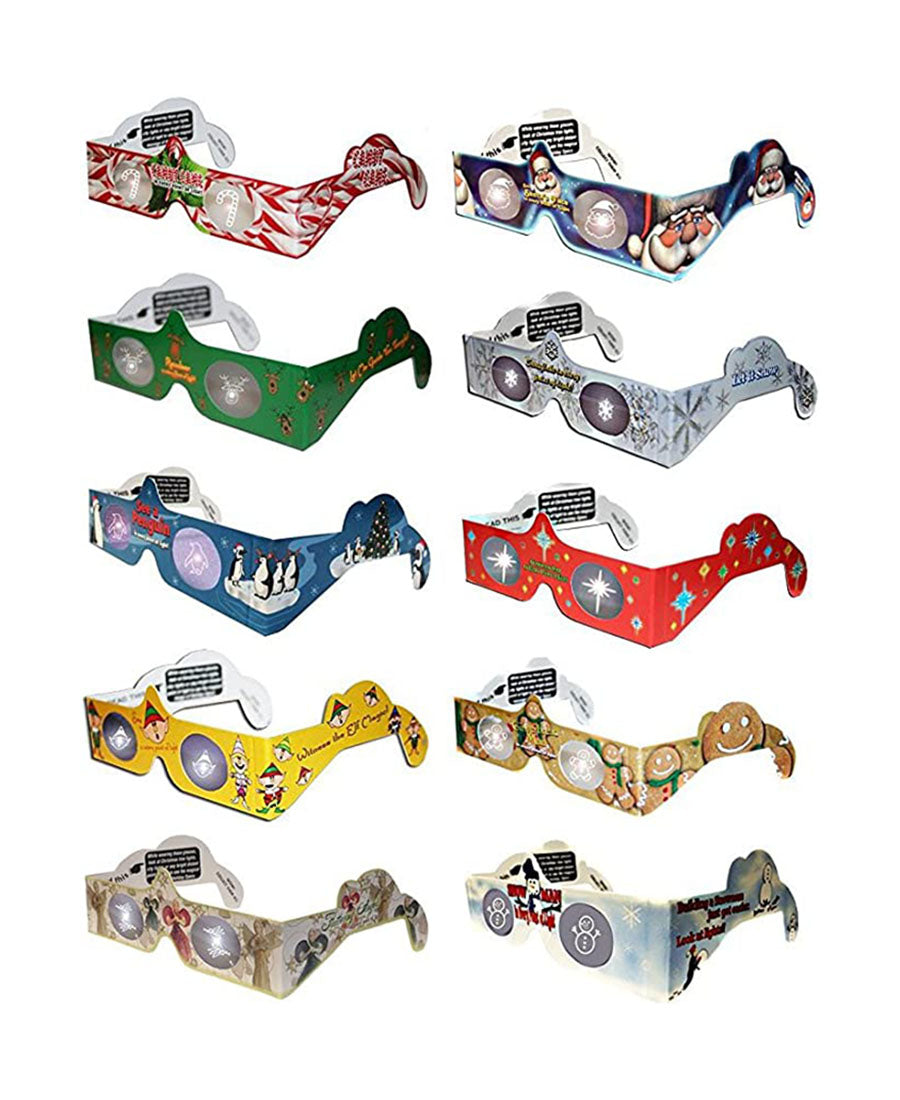 Holiday Eyes 10 Pack of 3D Christmas Glasses - Hologram Holiday Images