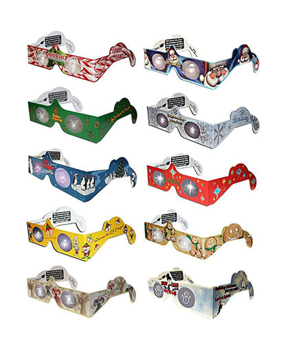 Holiday Eyes 10 Pack of 3D Christmas Glasses - Hologram Holiday Images